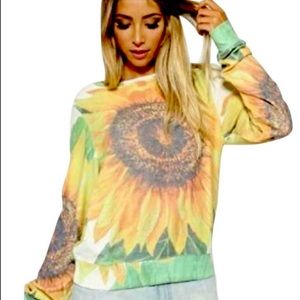Wildfox Sunflower Graphic Print Jumper - Size XS